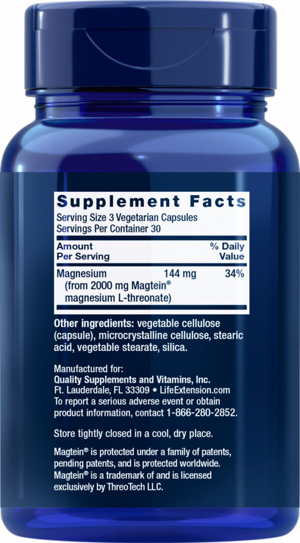 LIFE EXTENSION NEURO-MAG MAGNESIUM L-THREONATE 48 MG 90 VCAPS - Image 2