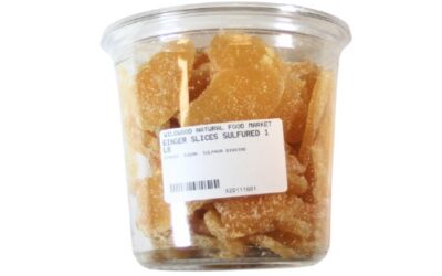 GINGER SLICES SULPHURED 1 LB