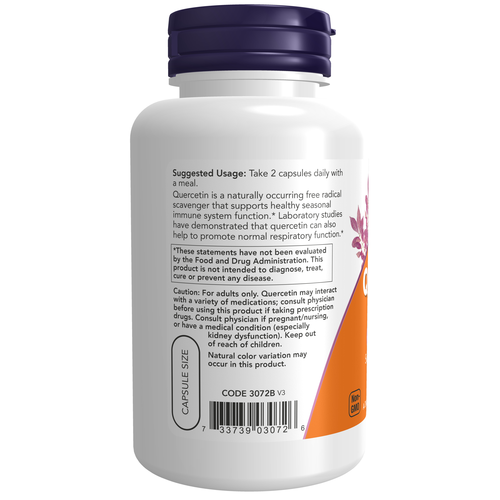 NOW Quercetin 500 mg 100 Vcaps - Image 3