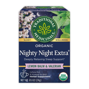 Traditional Medicinals Tea Nighty Night Lemon Balm & Valerian Organic Caffeine Free 16 Bags