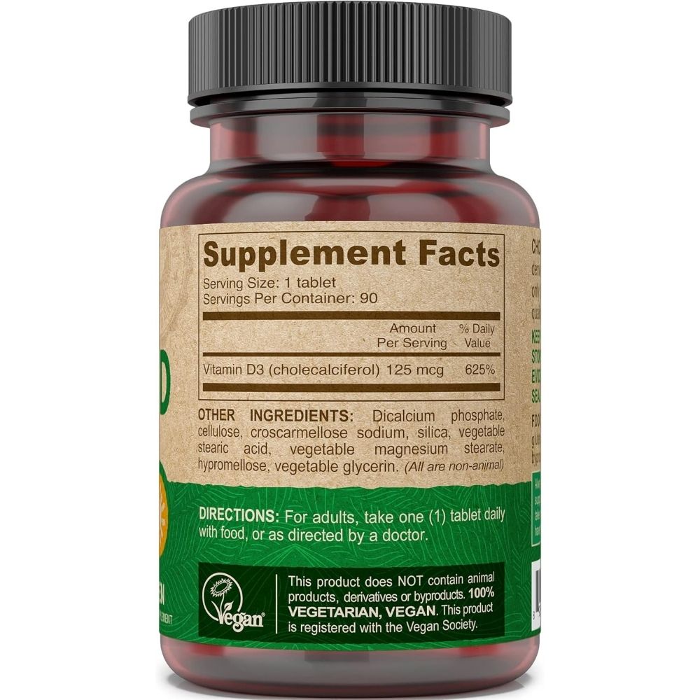 Deva Vegan Vitamin D-3 5000 IU 90 Tab - Image 2
