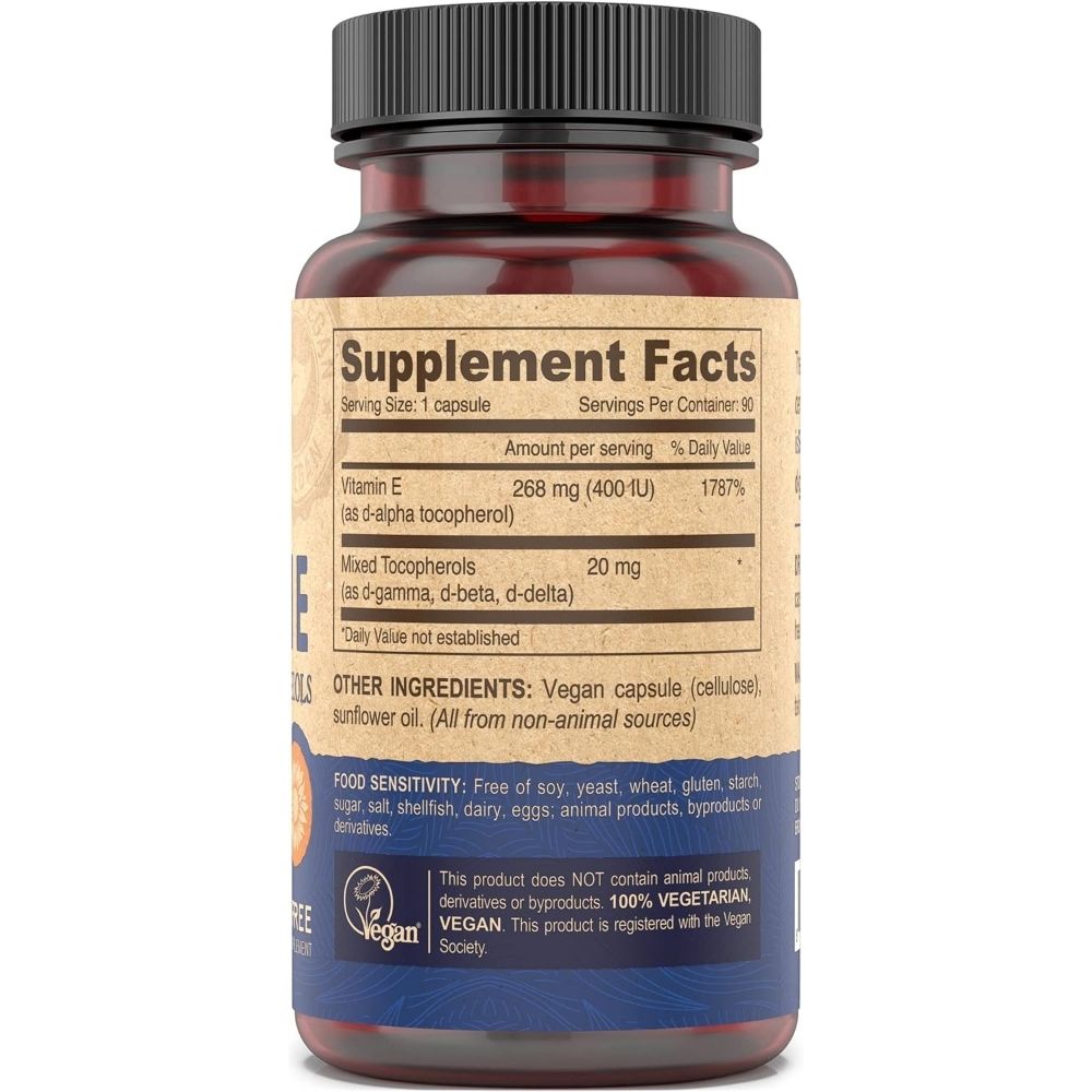 Deva Vegan Vitamin E 400 IU Vcaps - Image 2