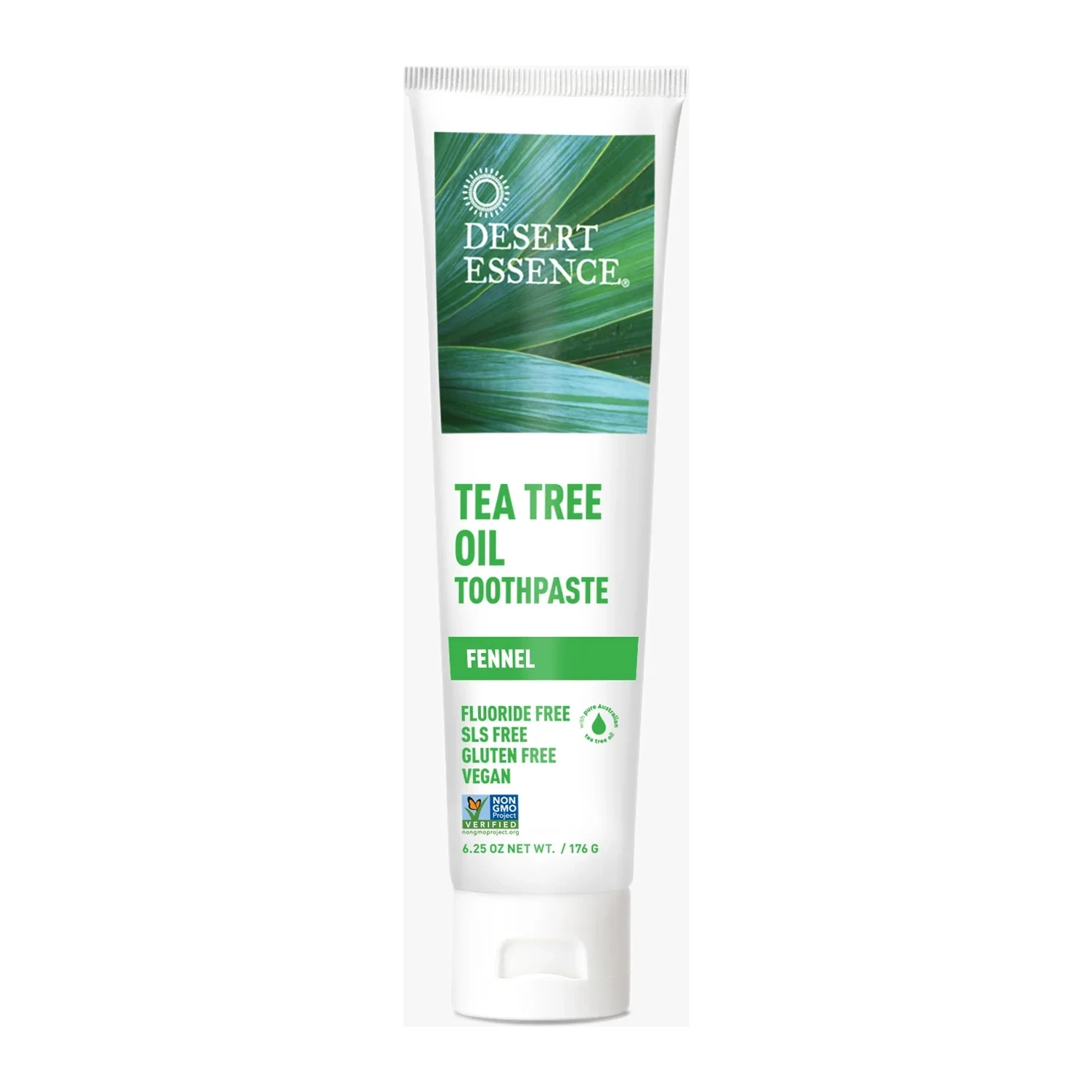Desert Essence Natural Tea Tree Oil Toothpaste Fennel 6.25 oz