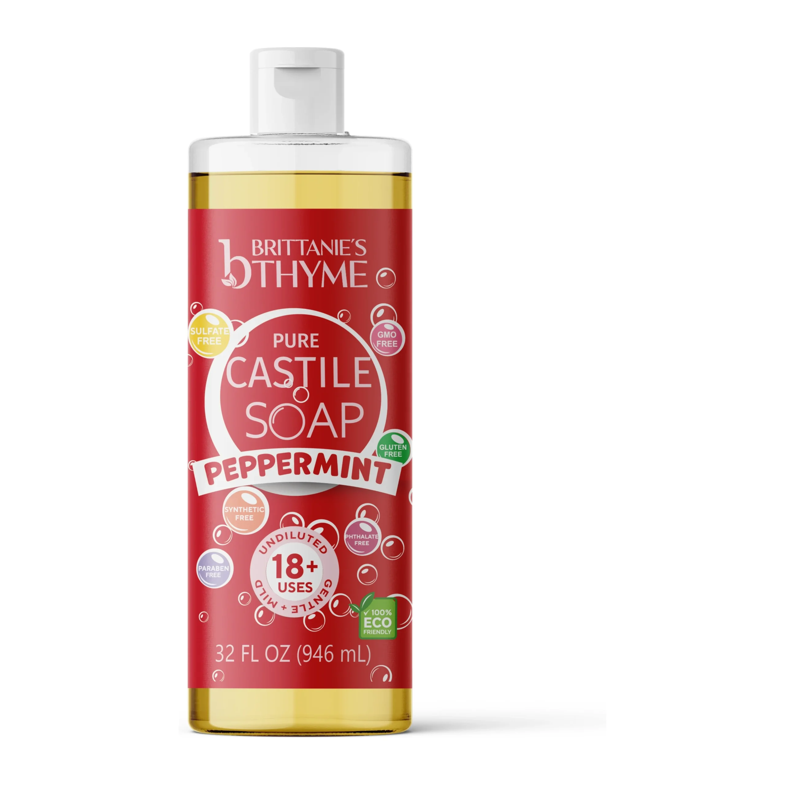 Brittanies Soap Castile Peppermint 32 oz