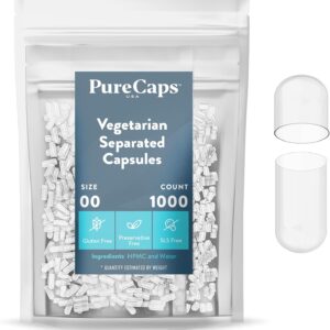 PC Empty 00 Vegan Capsules 1000 Count Separated
