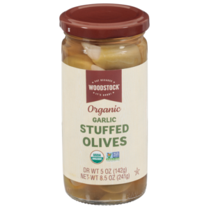 Woodstock Organic Garlic Stuffed Olives 3.5 oz
