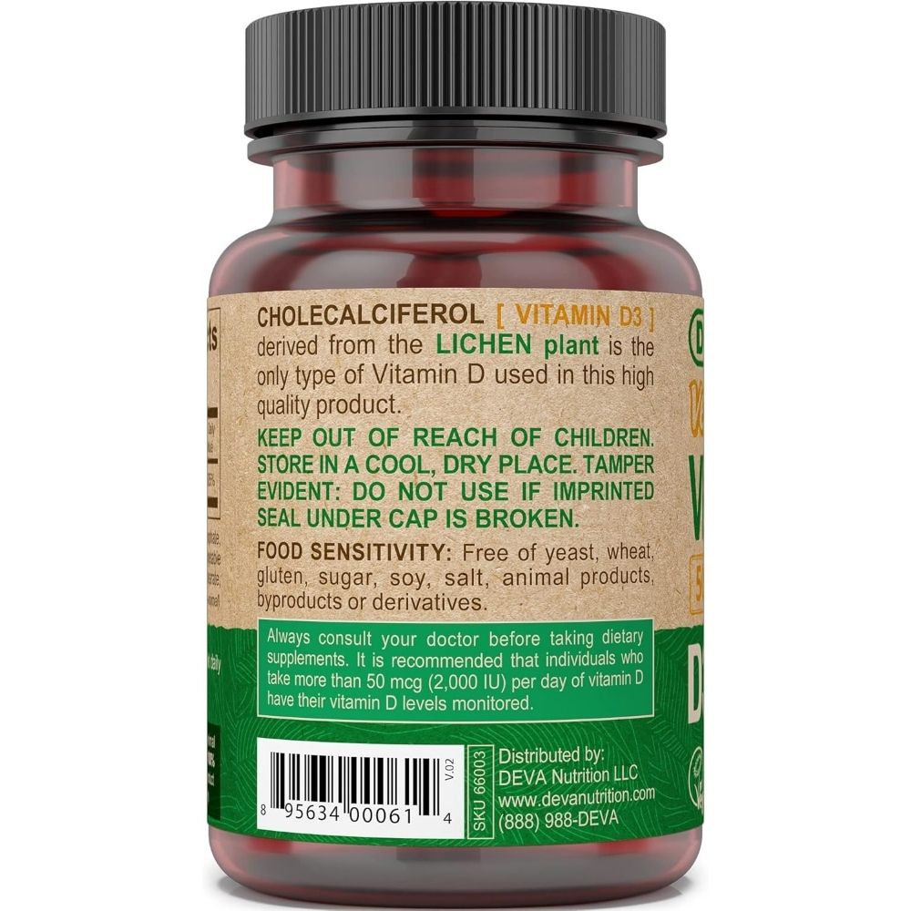 Deva Vegan Vitamin D-3 5000 IU 90 Tab - Image 3