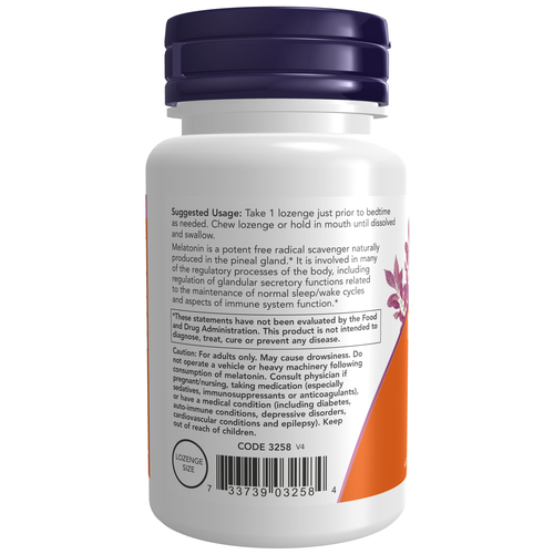 NOW Melatonin 3 mg 90 LZ - Image 3