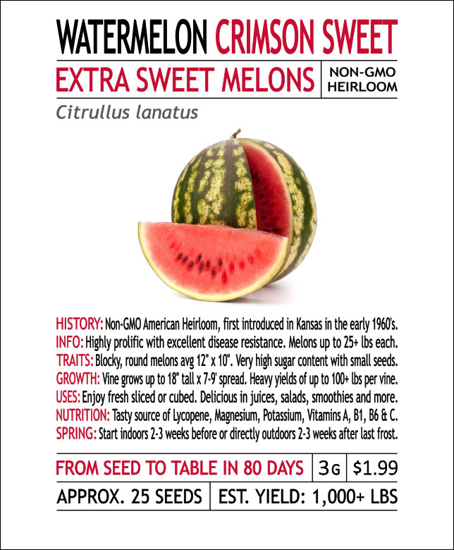 WSC Watermelon Cs Seeds Non GMO 3 G