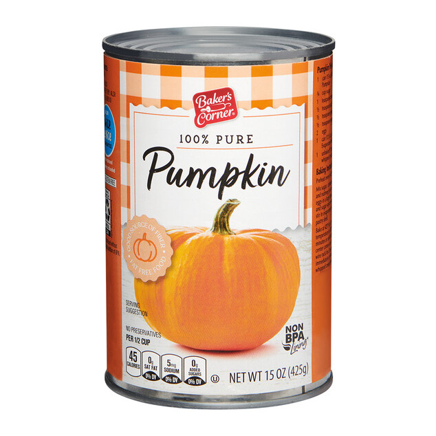 Baker's Corner 100% Pure Pumpkin 15 oz