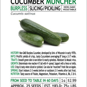 WSC Cucumber Seeds Organic 1 G