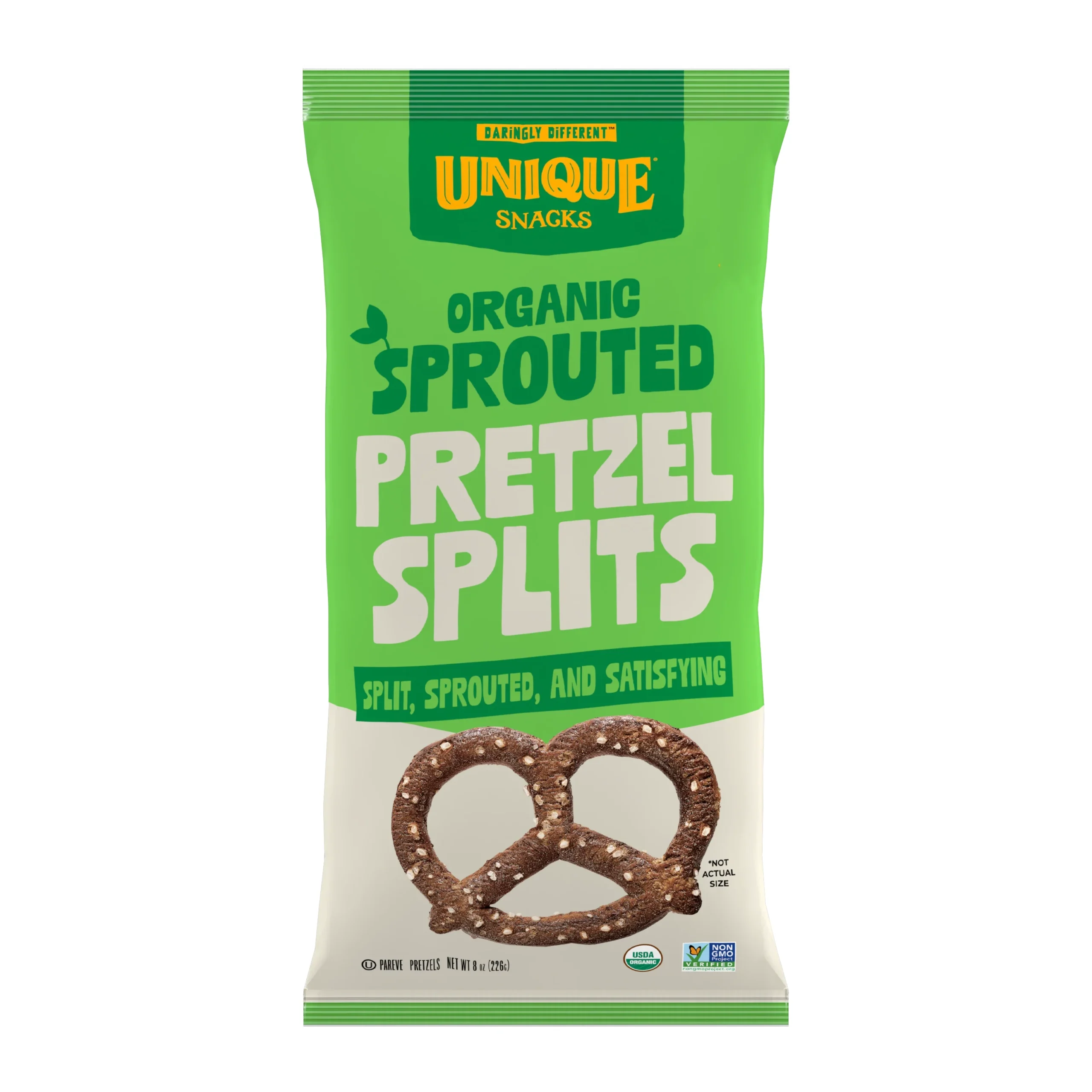 Unique Sprouted Pretzel Whole Grain Splits 8 oz