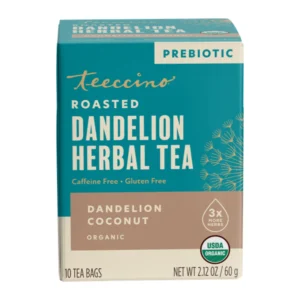 Teeccino Dandelion Coconut Tea, Caffeine-Free/Acid-Free 10 Bags
