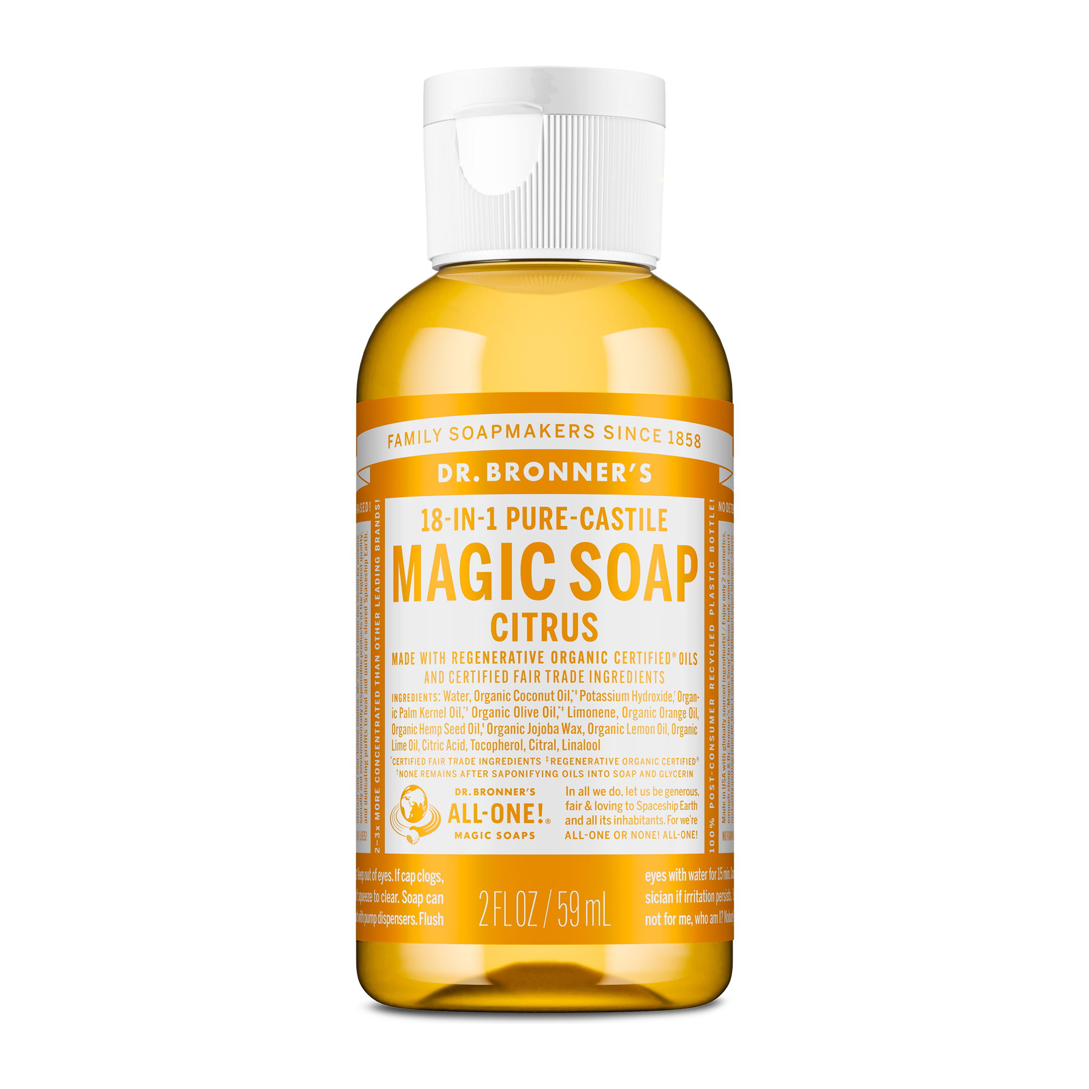 Dr. Bronner's Liquid Soap Citrus Orange 2 oz