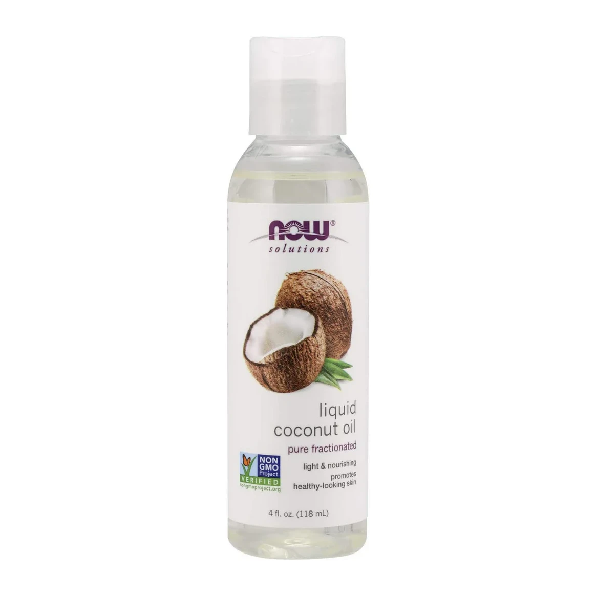 NOW Fractionated Liquid Coconut Oil 4 oz