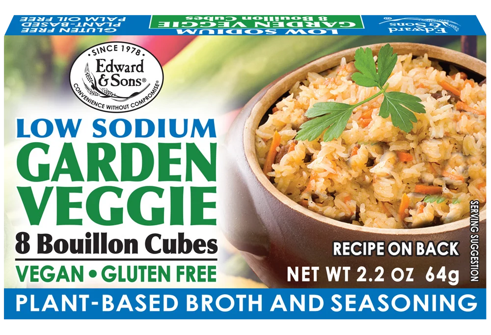 Edward & Sons Vegetable Bouillon Low Sodium 8 Cubes 2.2 oz