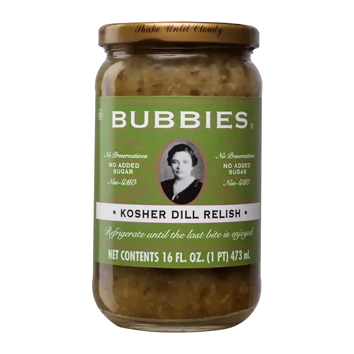 Bubbie's Pickle Relish Dill Kosher 16 oz