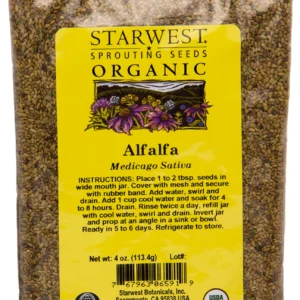 Alfalfa Sprouting Seeds, Organic, 1 lb
