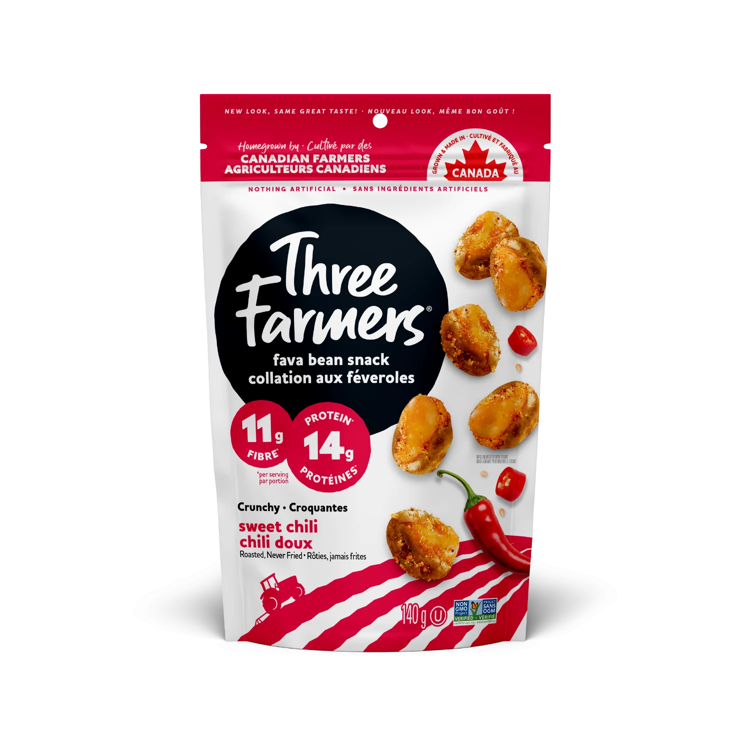 Three Farmers Roasted Fava Beans Sweet Chili 5 oz