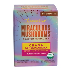 Teeccino Chaga Ashwagandha Mushroom Herbal Tea 10 Bags
