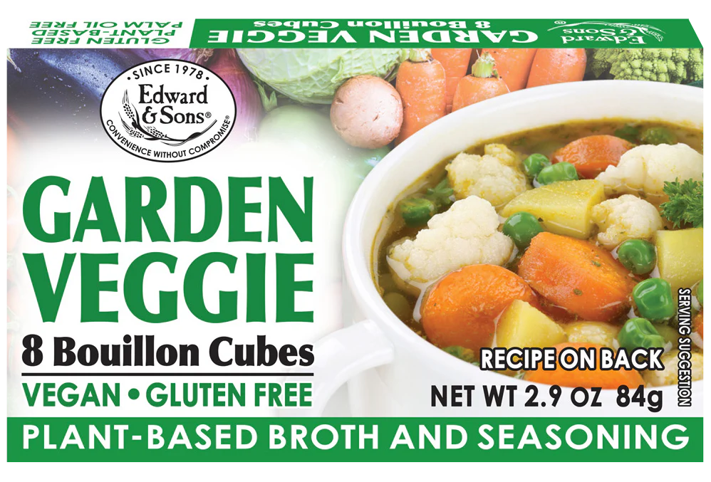 Edward & Sons Garden Vegetable Bouillon Cubes, Gluten-Free, 8 Cubes 2.2 oz