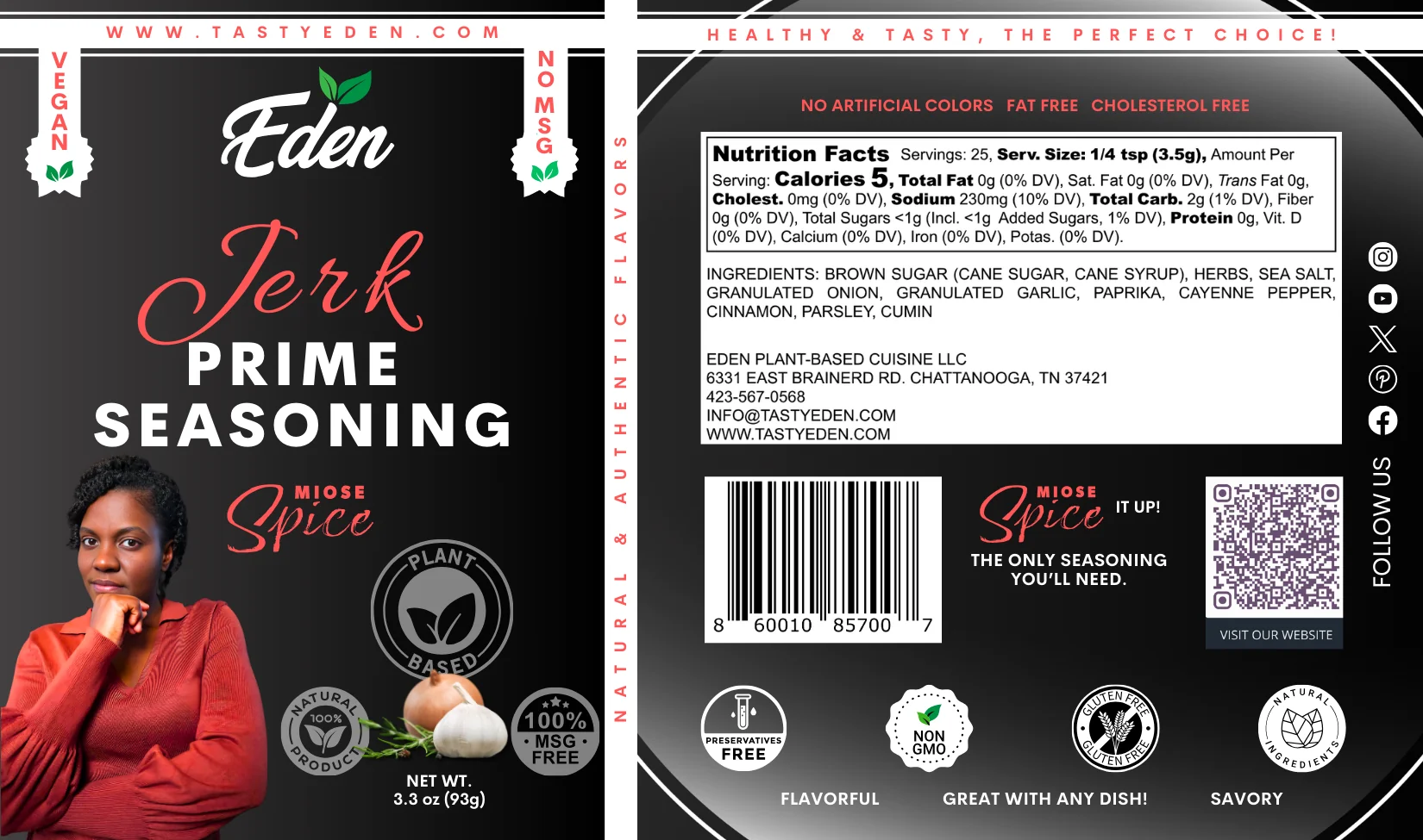 Eden All Purpose Jerk Seasoning 3.3 oz