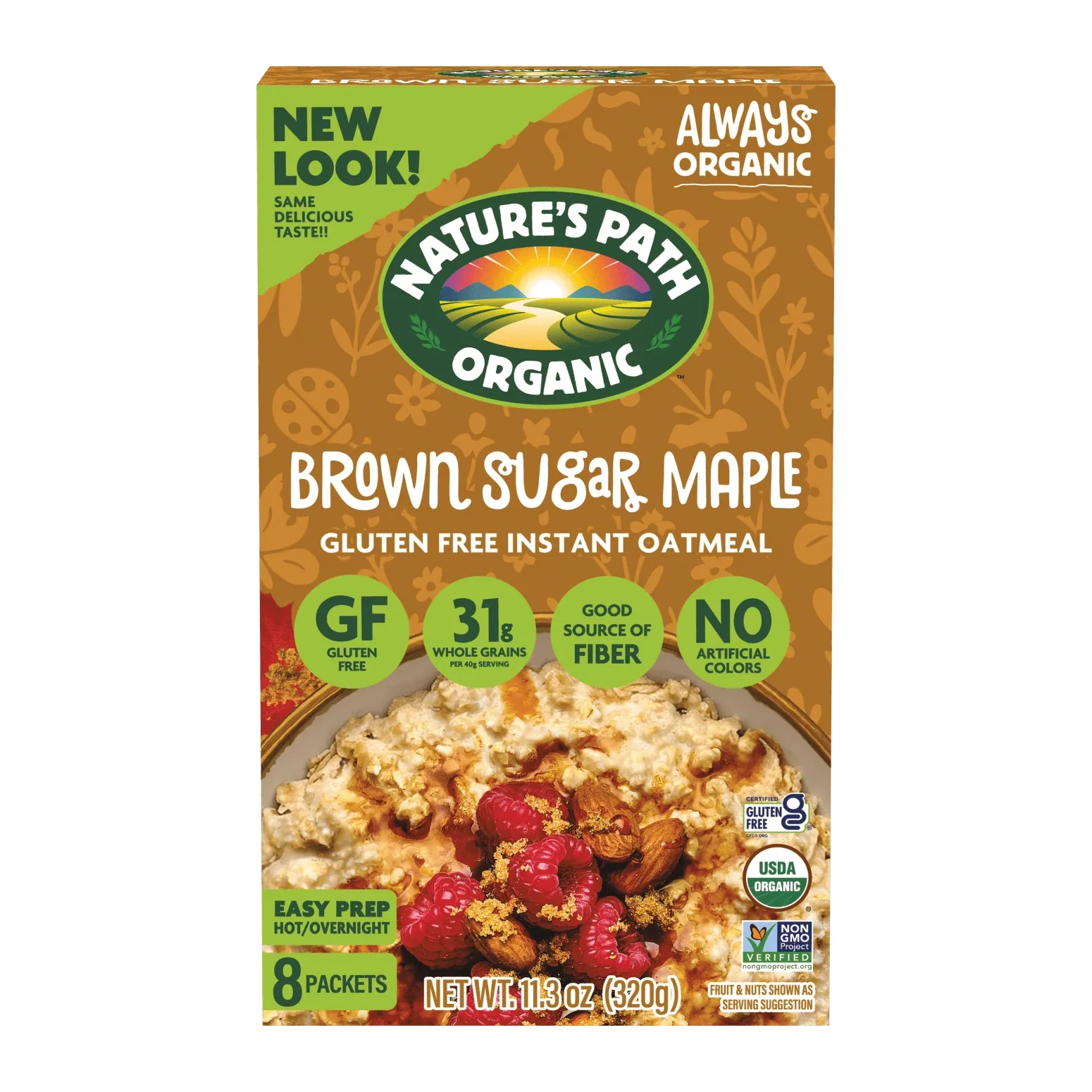 Nature's Path Hot Cereal Gluten Free Brown Sugar Maple Organic 8 Count 11.3 oz