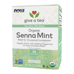 NOW Senna Mint Organic 24 Tea Bags