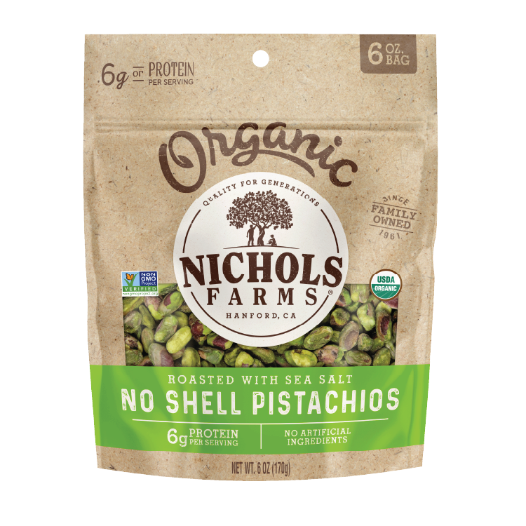 Nichols Farms Pistachios Roasted & Salted No Shell 6 oz