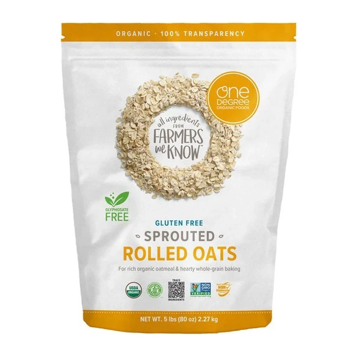 One Degree Organic Foods Sprouted Rolled Oats, Organic 5 lb