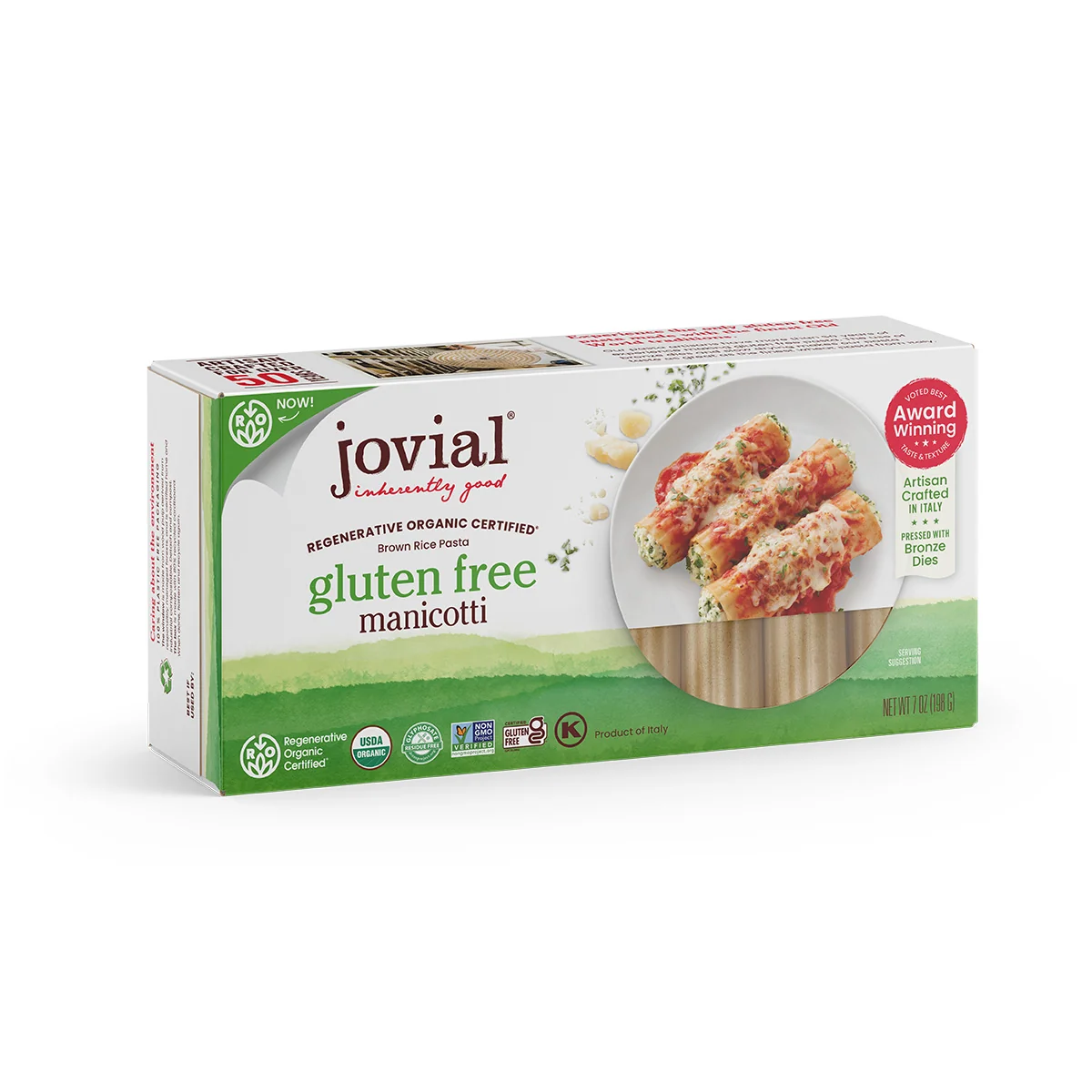 Jovial Pasta Brown Rice Manicotti Organic 7 oz