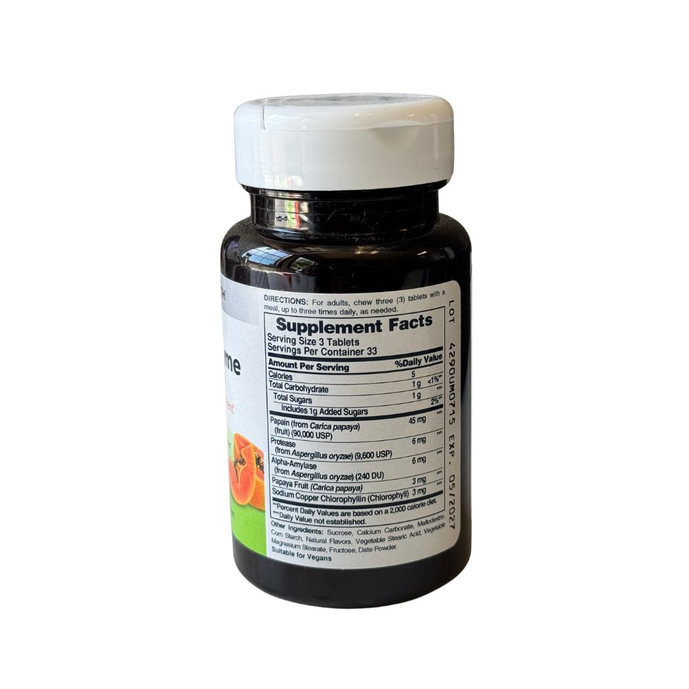 American Health Papaya Enzyme/Chlorophyll 100 Tab - Image 3