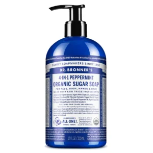 DRB PUMP SUGAR SOAP PEPPERMINT ORG 12 OZ