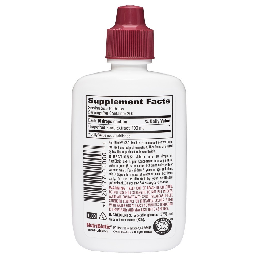 NutriBiotic Grapefruit Seed Extract Liquid 4 oz - Image 2