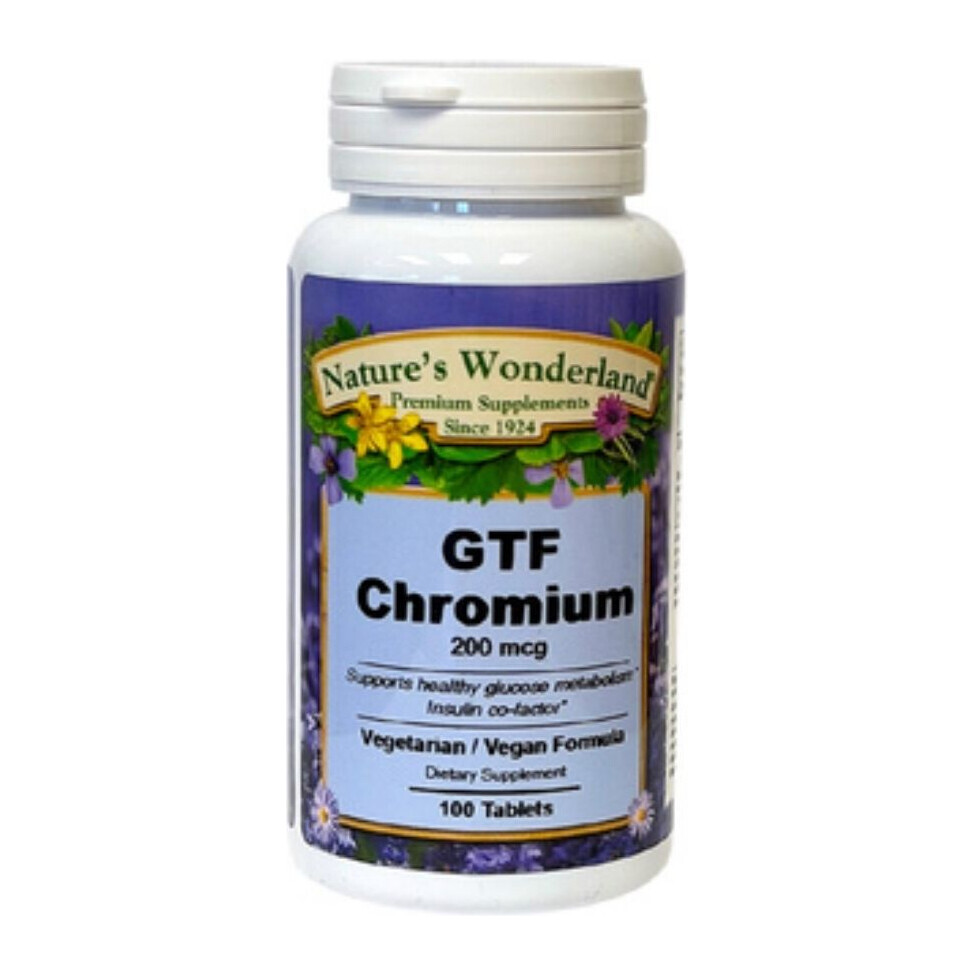 Nature's Wonderland GTF Chromium 200 mcg 100 Tablets