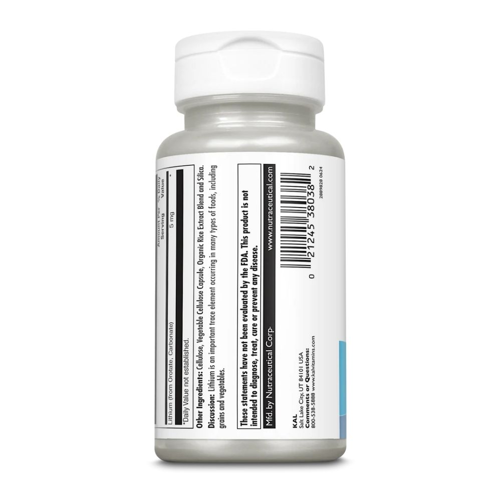 KAL Lithium Orotate 5 mg 60 Vcaps - Image 2