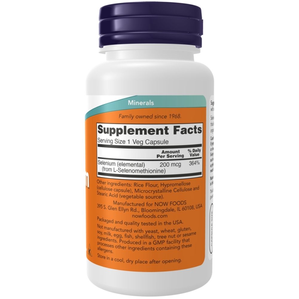 NOW Selenium 200mcg 180 Vcaps - Image 2