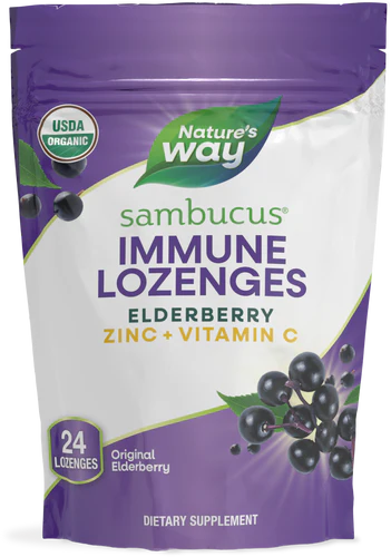 Nature's Way Sambucus Elderberry Original Zinc 24 Lozenges