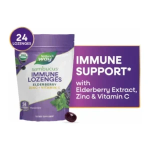 Nature's Way Sambucus Elderberry Zinc Peppermint 24 Lozenges