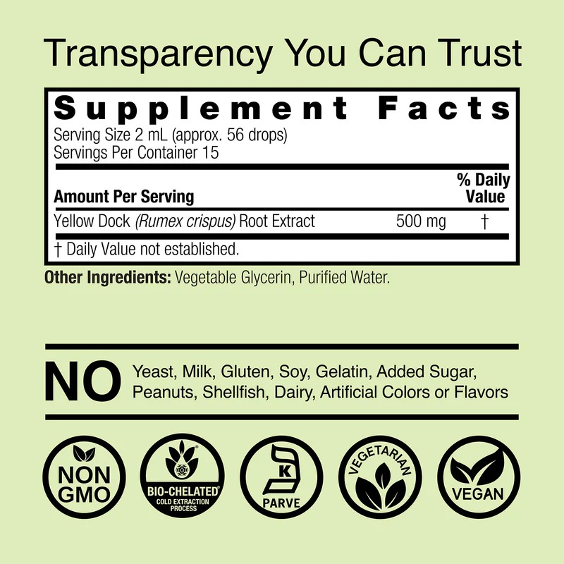 Nature's Answer Alcohol-Free Yellow Dock Extract 1 oz - Image 2