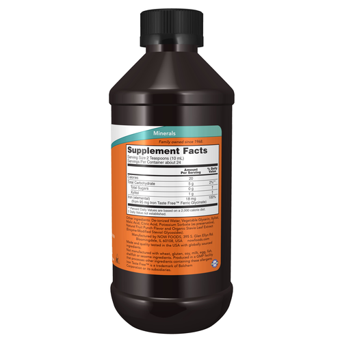 NOW Liquid Iron 18 mg 8 oz - Image 2