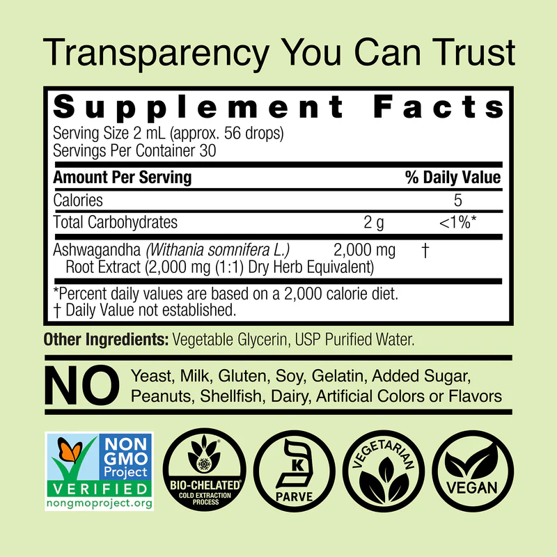 Nature's Answer Alcohol-Free Ashwagandha Extract 2 oz - Image 2