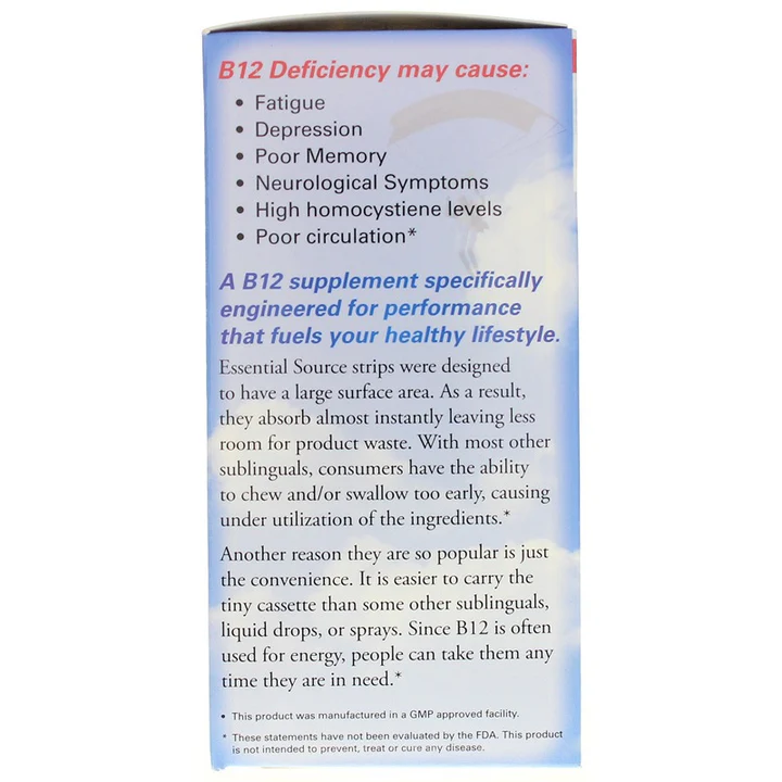 Essential Source B-12 2,000 mcg 30 Strips - Image 2