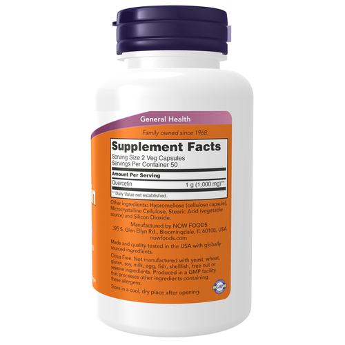 NOW Quercetin 500 mg 100 Vcaps - Image 2