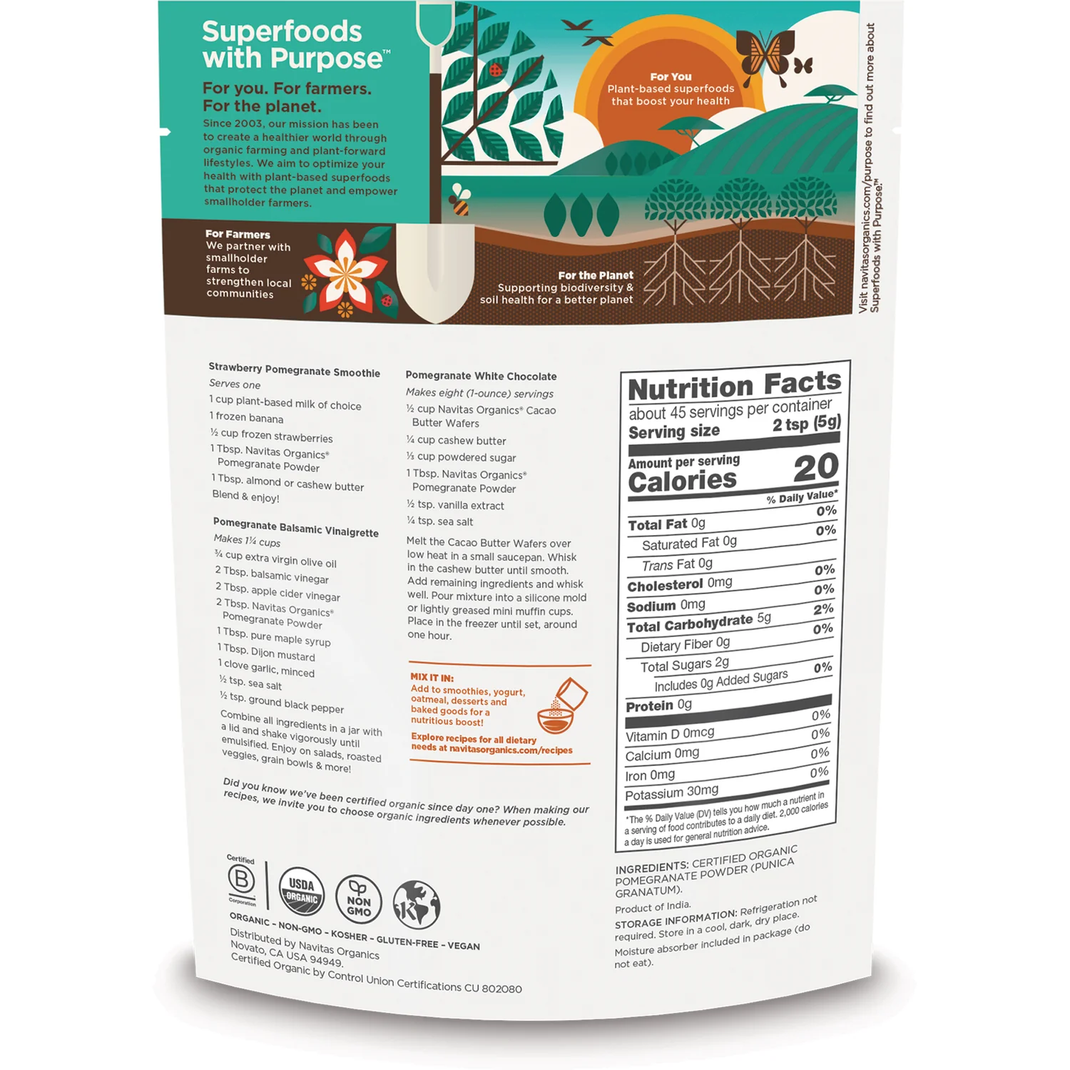 Navitas Pomegranate Powder Organic 8 oz - Image 2