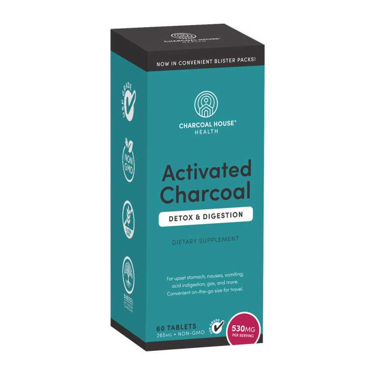 Charcoal House Chewable Charcoal Tablets Blister Cards 60 Tab