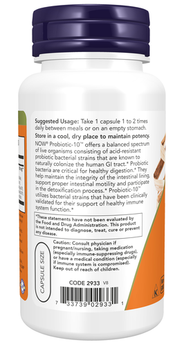 NOW Probiotic-10, 25 Billion 100 Vcaps - Image 3