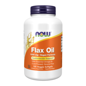 NOW Flax Oil Vegan 1000 mg 120 Veggie Gels