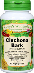 Nature's Wonderland Cinchona Bark 60 Vcaps 525mg