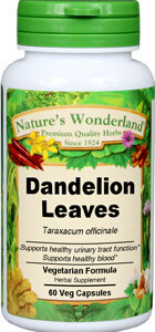 Nature's Wonderland Dandelion Leaves 550 mg 60 Vcaps